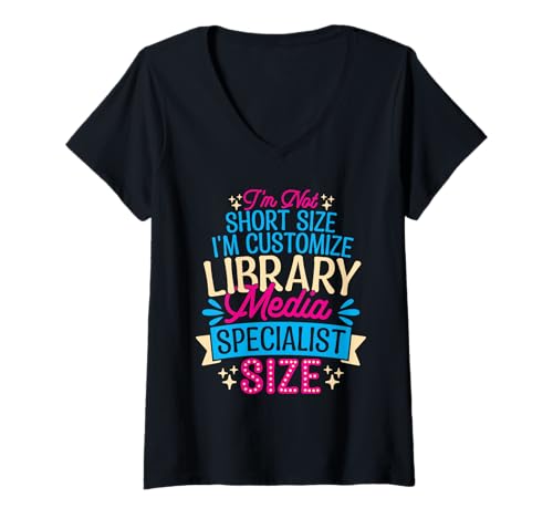 Damen Schulbibliothekar Nicht kurz Bibliothek Medien-Spezialist T-Shirt mit V-Ausschnitt Damen Schulbibliothekar Nicht kurz Bibliothek Medien-Spezialist T-Shirt mit V-Ausschnitt von Library Media Specialist Design For Librarians