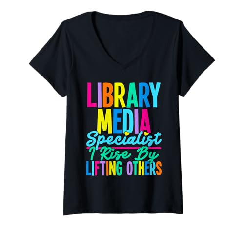 Damen Schulbibliothekar Wertschätzung Rise Library Media Specialist T-Shirt mit V-Ausschnitt Damen Schulbibliothekar Wertschätzung Rise Library Media Specialist T-Shirt mit V-Ausschnitt von Library Media Specialist Design For Librarians