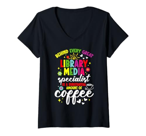 Damen Bibliotheksmedienspezialist Toller Bibliotheksmedienspezialist T-Shirt mit V-Ausschnitt Damen Bibliotheksmedienspezialist Toller Bibliotheksmedienspezialist T-Shirt mit V-Ausschnitt von Library Media Specialist Outfit For Librarians