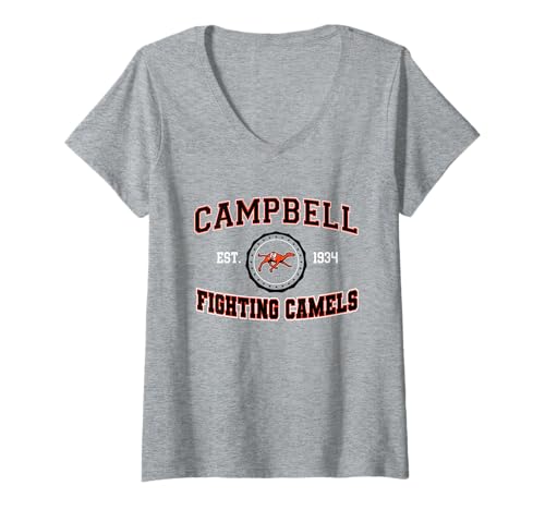 Damen Campbell Fighting Camels | Offizieller NCAA Merch | NAFPCMP02 T-Shirt mit V-Ausschnitt von License Champs
