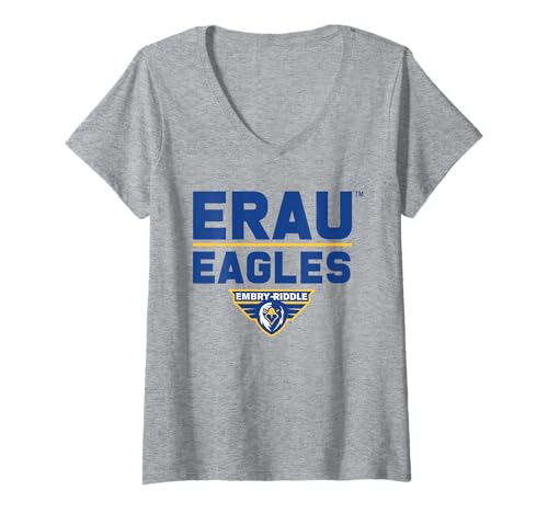 Damen Embry Riddle Eagles | Offizielle NCAA University | NCAFEMB003 T-Shirt mit V-Ausschnitt von License Champs