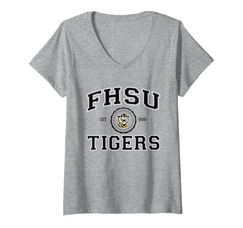 Damen Fort Hays State Tigers | Offizieller NCAA Merch | NAFPFHSU02 T-Shirt mit V-Ausschnitt von License Champs