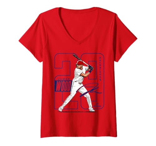 Damen James W. | Washington MLB Baseballspieler | MLBJWO202M T-Shirt mit V-Ausschnitt von License Champs