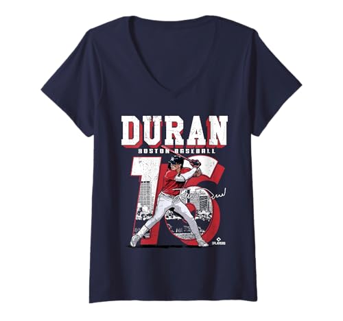 Damen Jarren Duran | Boston MLB Baseballspieler | MLBJDU201M T-Shirt mit V-Ausschnitt von License Champs
