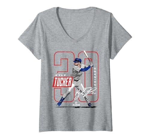 Damen Kyle Tucker | Chicago C MLB Baseballspieler | MLBKTU204M T-Shirt mit V-Ausschnitt von License Champs