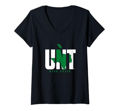 Damen NCAA University of North Texas Mean Green - 18NTPRD T-Shirt mit V-Ausschnitt von License Champs