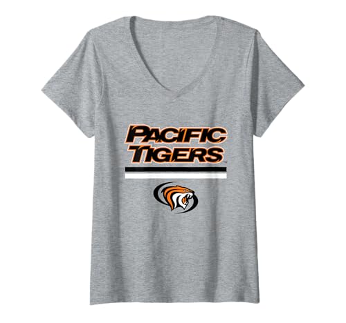 Damen Pacific Tigers | Offizieller NCAA University Merch | NAFPUP01 T-Shirt mit V-Ausschnitt von License Champs