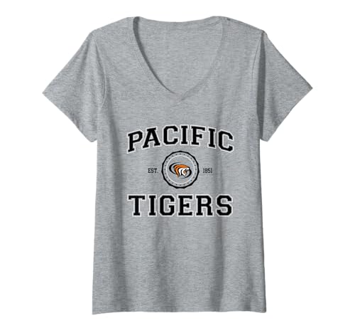 Damen Pacific Tigers | Offizieller NCAA University Merch | NAFPUP02 T-Shirt mit V-Ausschnitt von License Champs