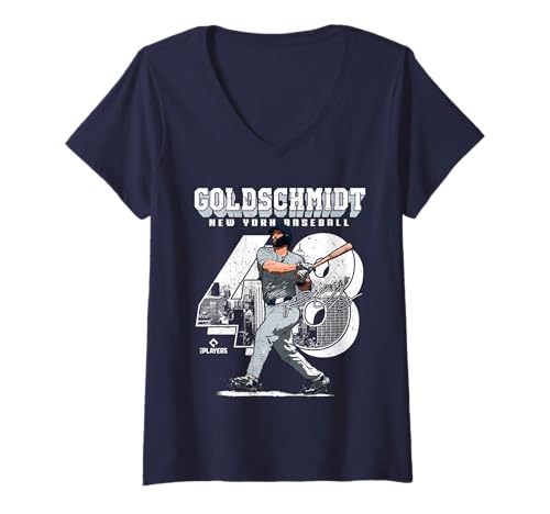Damen Paul Goldschmidt | New York Y Baseballspieler | MLBPGO206M T-Shirt mit V-Ausschnitt von License Champs