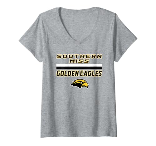 Damen Southern Mississippi Golden Eagles | NCAA-Merch | NAFPSMS01 T-Shirt mit V-Ausschnitt von License Champs