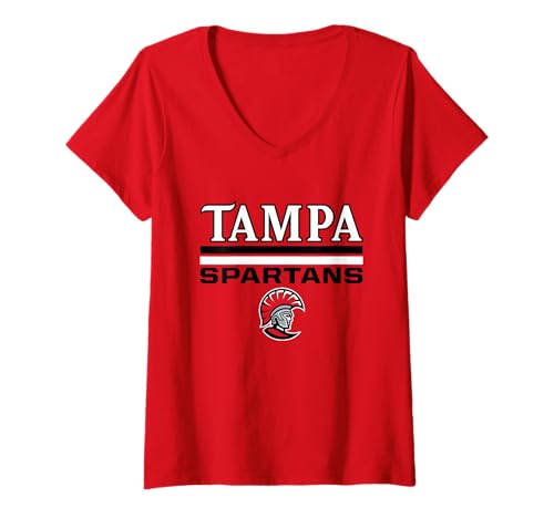 Damen Tampa Spartans | Offizielles NCAA University Merch | NAFPUOT01 T-Shirt mit V-Ausschnitt von License Champs