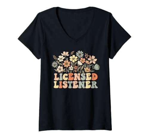 Damen Schulberater für psychische Gesundheit, Therapie, Lizenzierter Zuhörer T-Shirt mit V-Ausschnitt Damen Schulberater für psychische Gesundheit, Therapie, Lizenzierter Zuhörer T-Shirt mit V-Ausschnitt von Licensed Listener Cute Mental Health Therapist