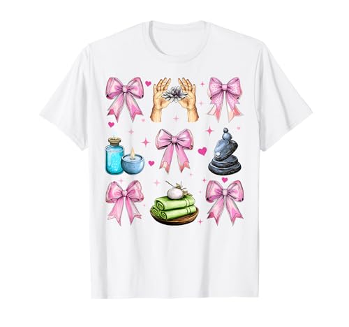 Coquette Bow Massage Therapeutin Massage Therapie Mädchen T-Shirt Coquette Bow Massage Therapeutin Massage Therapie Mädchen T-Shirt von Licensed Massage Therapist Pink Coquette Bow Gifts