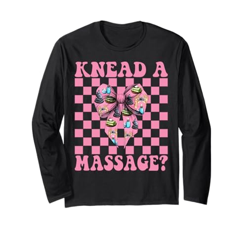 Kneten Sie eine Massagetherapeutin, Massagetherapie, Mädchen, Mutter, Kokette Langarmshirt von Licensed Massage Therapist Pink Coquette Bow Gifts