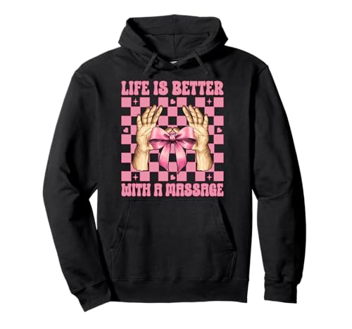 Life is Better with A Massage Therapeutin Massage Therapy Girl Pullover Hoodie von Licensed Massage Therapist Pink Coquette Bow Gifts