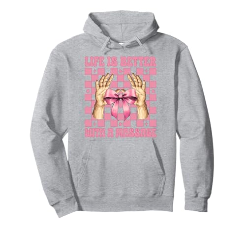 Life is Better with A Massage Therapeutin Massage Therapy Girl Pullover Hoodie von Licensed Massage Therapist Pink Coquette Bow Gifts