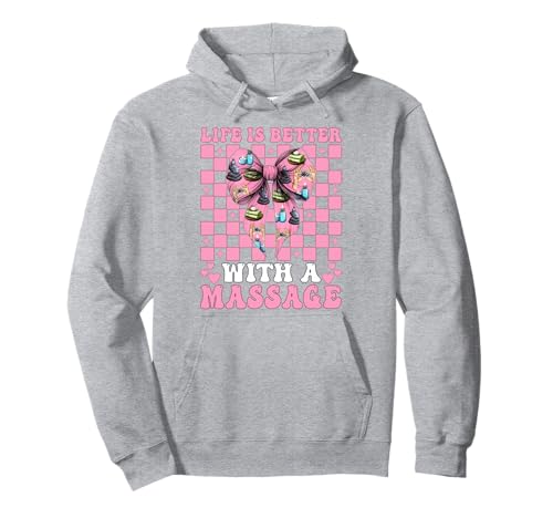 Life is Better with A Massage Therapeutin Massage Therapy Girl Pullover Hoodie von Licensed Massage Therapist Pink Coquette Bow Gifts