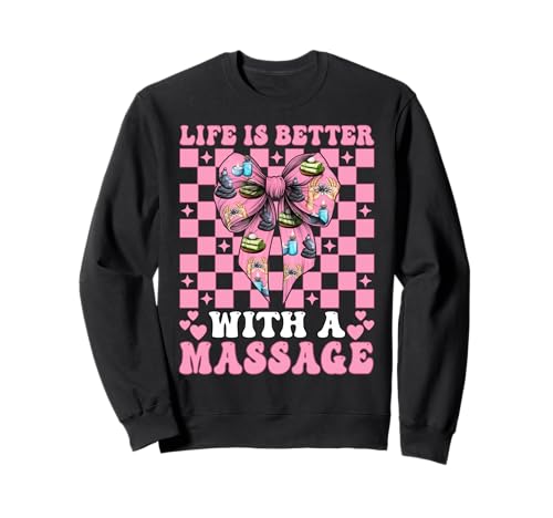 Life is Better with A Massage Therapeutin Massage Therapy Girl Sweatshirt von Licensed Massage Therapist Pink Coquette Bow Gifts