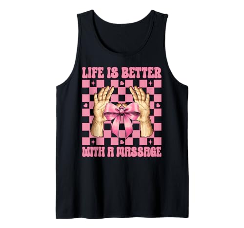 Life is Better with A Massage Therapeutin Massage Therapy Girl Tank Top von Licensed Massage Therapist Pink Coquette Bow Gifts