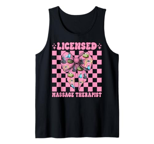 Lizenzierte Massagetherapeutin Massagetherapie Mädchen Mama Kokette Tank Top von Licensed Massage Therapist Pink Coquette Bow Gifts