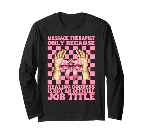 Massagetherapeutin Heilgöttin Massage Therapie Mädchen Mama Langarmshirt von Licensed Massage Therapist Pink Coquette Bow Gifts