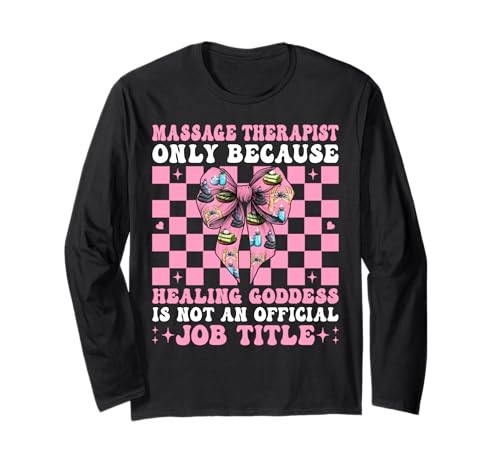 Massagetherapeutin Heilgöttin Massage Therapie Mädchen Mama Langarmshirt von Licensed Massage Therapist Pink Coquette Bow Gifts