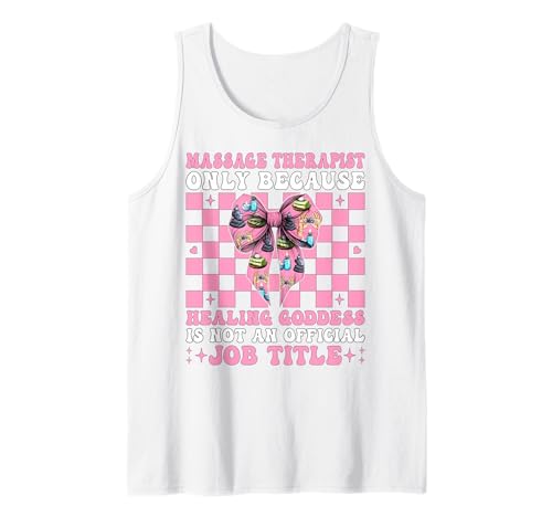 Massagetherapeutin Heilgöttin Massage Therapie Mädchen Mama Tank Top von Licensed Massage Therapist Pink Coquette Bow Gifts