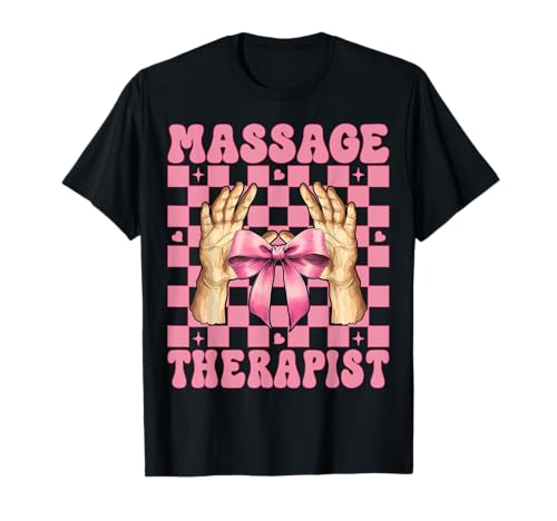 Massagetherapeutin Massagetherapie Mädchen Mama Kokette Bogen T-Shirt von Licensed Massage Therapist Pink Coquette Bow Gifts
