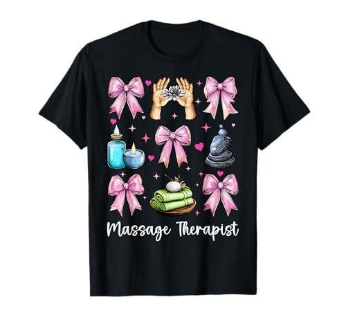 Massagetherapeutin Massagetherapie Mädchen Mama Kokette Bogen T-Shirt von Licensed Massage Therapist Pink Coquette Bow Gifts