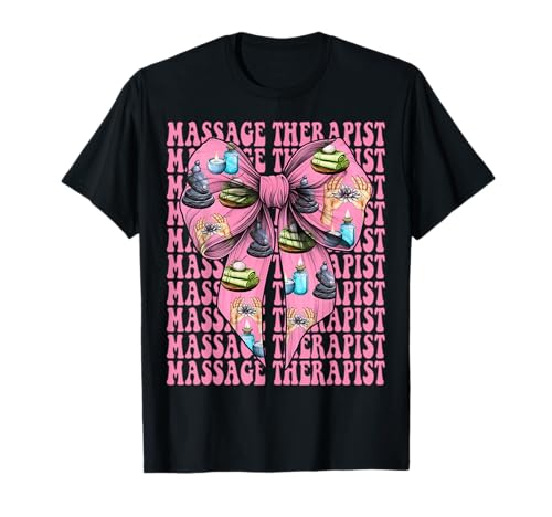 Massagetherapeutin Massagetherapie Mädchen Mama Kokette Bogen T-Shirt von Licensed Massage Therapist Pink Coquette Bow Gifts