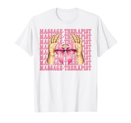 Massagetherapeutin Massagetherapie Mädchen Mama Kokette Bogen T-Shirt von Licensed Massage Therapist Pink Coquette Bow Gifts