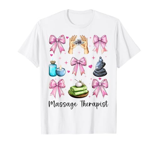 Massagetherapeutin Massagetherapie Mädchen Mama Kokette Bogen T-Shirt von Licensed Massage Therapist Pink Coquette Bow Gifts