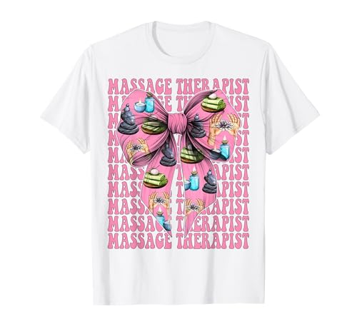 Massagetherapeutin Massagetherapie Mädchen Mama Kokette Bogen T-Shirt von Licensed Massage Therapist Pink Coquette Bow Gifts