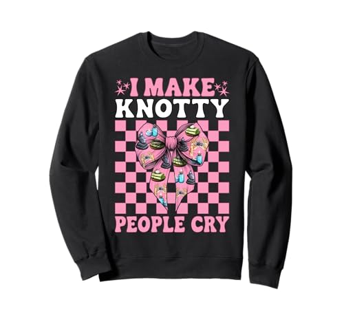 Massagetherapeutin Therapie Mädchen Mama I Make Knotty People Cry Sweatshirt von Licensed Massage Therapist Pink Coquette Bow Gifts