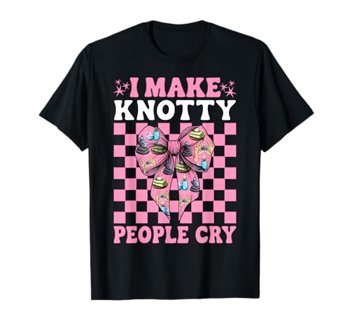 Massagetherapeutin Therapie Mädchen Mama I Make Knotty People Cry T-Shirt von Licensed Massage Therapist Pink Coquette Bow Gifts