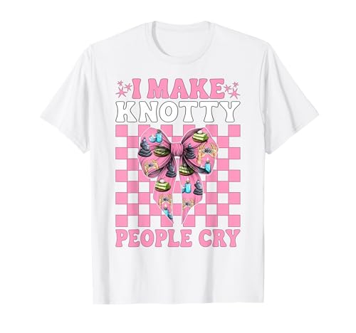 Massagetherapeutin Therapie Mädchen Mama I Make Knotty People Cry T-Shirt von Licensed Massage Therapist Pink Coquette Bow Gifts