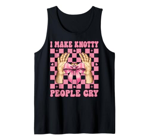 Massagetherapeutin Therapie Mädchen Mama I Make Knotty People Cry Tank Top von Licensed Massage Therapist Pink Coquette Bow Gifts