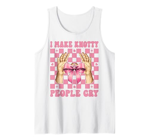Massagetherapeutin Therapie Mädchen Mama I Make Knotty People Cry Tank Top von Licensed Massage Therapist Pink Coquette Bow Gifts