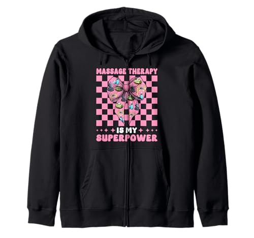 Massagetherapie ist Mein Superpower-Massagetherapeuten-Mädchen Kapuzenjacke von Licensed Massage Therapist Pink Coquette Bow Gifts