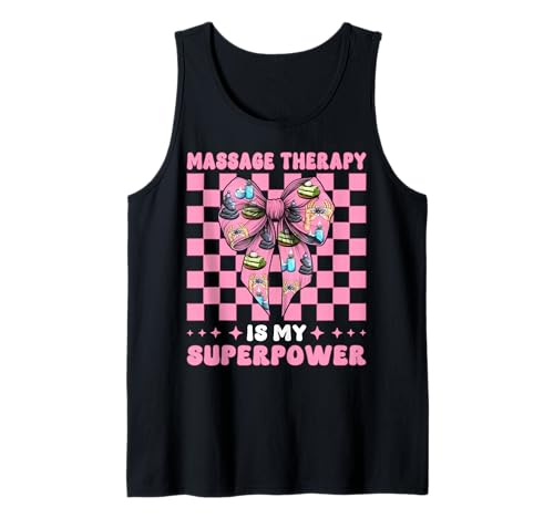 Massagetherapie ist Mein Superpower-Massagetherapeuten-Mädchen Tank Top von Licensed Massage Therapist Pink Coquette Bow Gifts