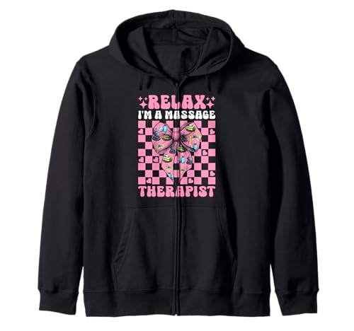 Relax I'm A Massage Therapist Massage Therapie Girl Mom Kapuzenjacke von Licensed Massage Therapist Pink Coquette Bow Gifts