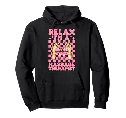 Relax I'm A Massage Therapist Massage Therapie Girl Mom Pullover Hoodie von Licensed Massage Therapist Pink Coquette Bow Gifts