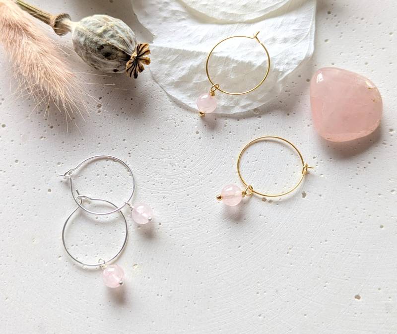 Creolen Mit Wunschanhänger I Verschiedene Anhänger Wählbar 925 Sterling Silber 18K Vergoldet Geschenkidee Edelsteinohrringe von LichtmomentbyAna