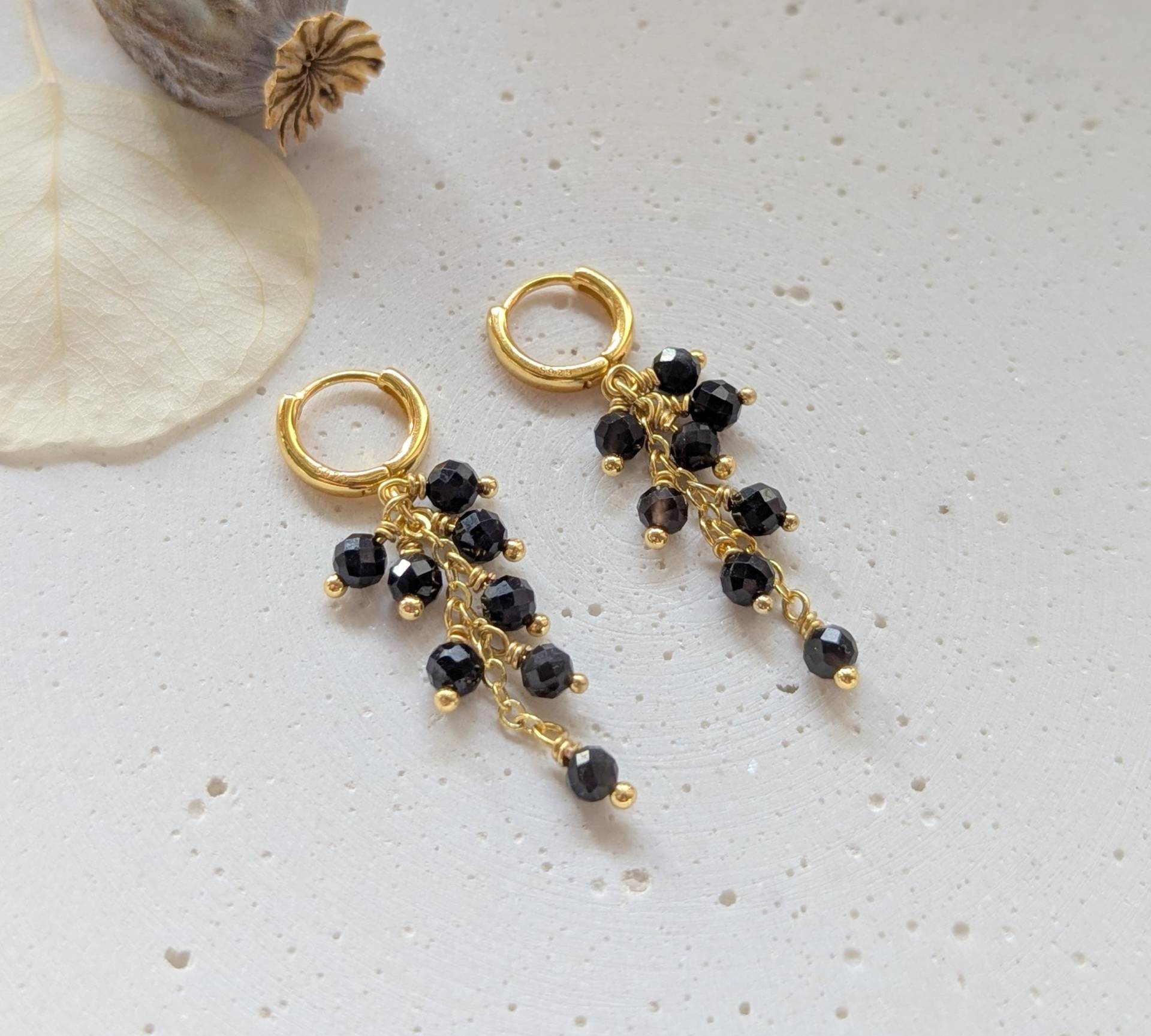 Ohrringe Turmalin Facettiert in 925 Sterling Silber Vergoldet, Hängeohrringe Eleganter Boho Schmuck, Geschenk Für Frauen, Geschenkidee von LichtmomentbyAna