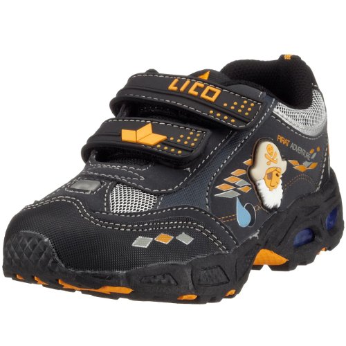 LICO Pirat V 300030, Jungen Sneaker, schwarz, (schwarz-marine-orange), EU 26 von Lico