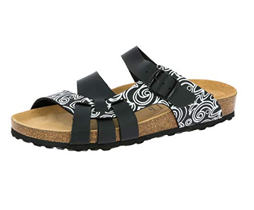Lico BIOLINE LADY SOFT Damen Pantoletten, Schwarz/ Weiß, 40 EU von Lico