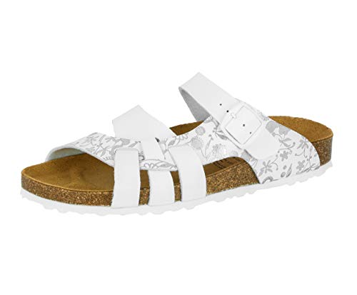 Lico Damen Bioline Flora Hausschuh, Weiß Silber, 38 EU von Lico