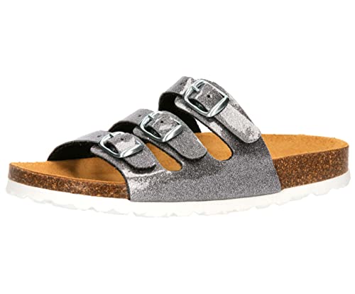 Lico Mädchen Bioline Kids Glitter Hausschuh, silber, 30 EU Lico Mädchen Bioline Kids Glitter Hausschuh, silber, 30 EU von Lico