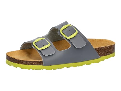 Lico Bioline Kids 2-Schnaller Pantoletten, grau/Lemon, 33 EU von Lico