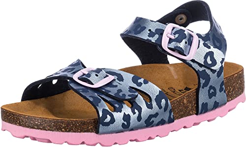 Lico Bioline Sandal Mädchen Hausschuh, Blau/ Rosa, 28 EU von Lico